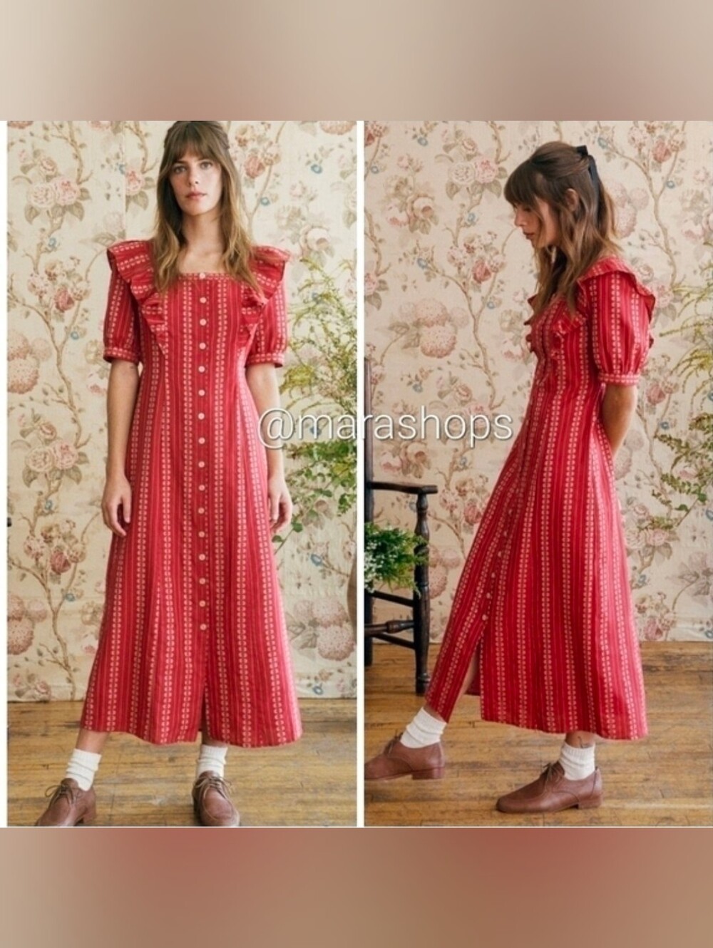 Christy Dawn The Darcy Dress Hibiscus Zinnia Stripe